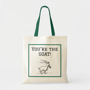 Cute Cartoon Goat, Black and White Farm Animal Tote Bag