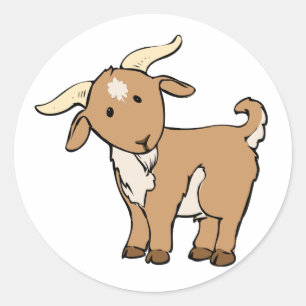 Cute Cartoon Goat Classic Round Sticker