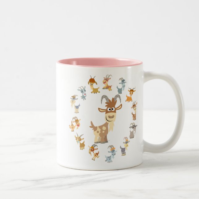Cute Cartoon Goat Mandala Mug (Right)