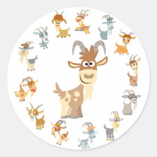 Cute Cartoon Goat Mandala Sticker