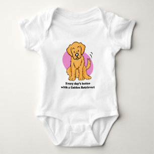 Cute Cartoon Golden Retriever Baby Tee
