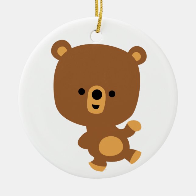 Cute Cartoon 'Good Vibe' Bear Ornament (Front)