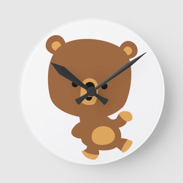 Cute Cartoon 'Good Vibe' Bear Wall Clock (Front)