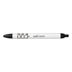 Cute Cartoon Graduating Penguins Blue Ink Pen