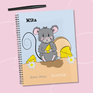 Cute Cartoon  Grey Mouse Elementary School Planner