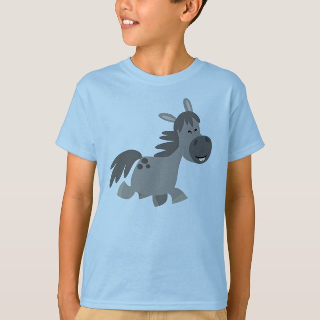 Cute Cartoon Grey Pony Children T-Shirt (Front)