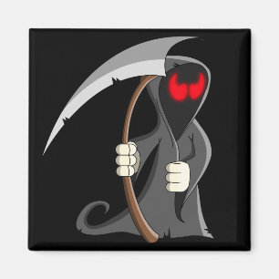 Cute Cartoon Grim Reaper Halloween Magnet