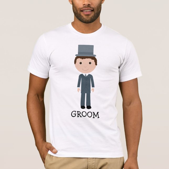 Cute Cartoon Groom T-Shirt (Front)