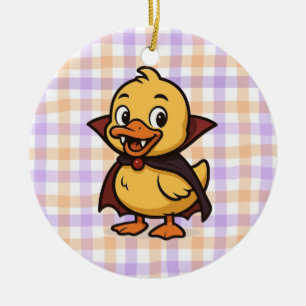 Cute cartoon Halloween duck vampire Ceramic Tree Decoration