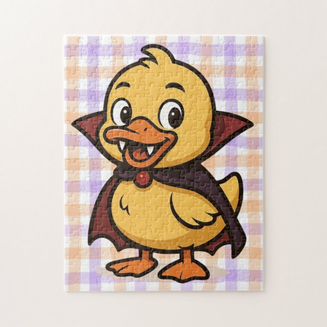 Cute cartoon Halloween duck vampire  Jigsaw Puzzle (Vertical)