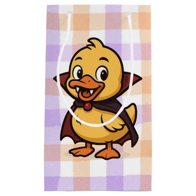 Cute cartoon Halloween duck vampire  Small Gift Bag (Front)