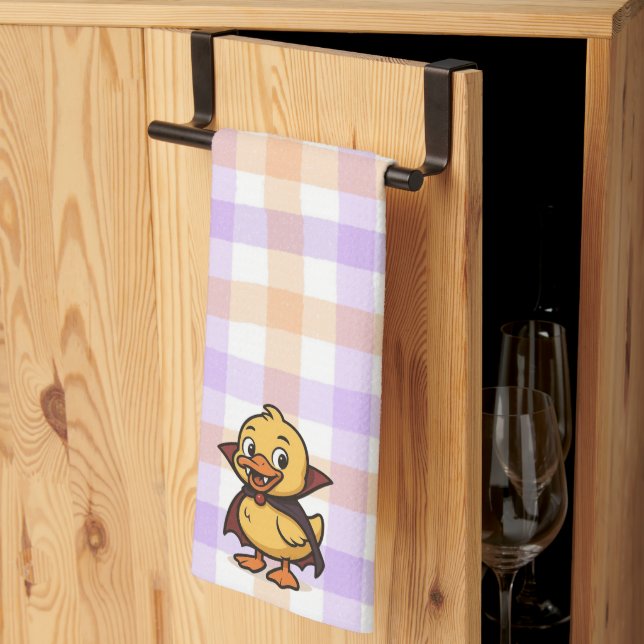 Cute cartoon Halloween duck vampire  Tea Towel (Thirds Fold)