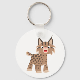 Cute Cartoon Happy Lynx Keychain