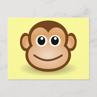 Cute Cartoon Happy Monkey Face Postcard