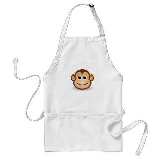 Cute Cartoon Happy Monkey Face Standard Apron