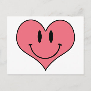 Cute Cartoon Heart Smilie Save the Date! Announcement Postcard