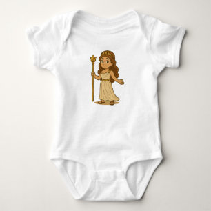 Cute Cartoon Hera – Greek Goddess of Olympus Baby Bodysuit