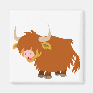 Cute Cartoon Highland Cow Magnet