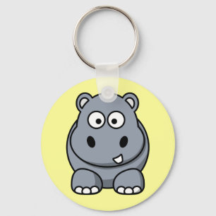 Cute Cartoon Hippo Key Ring