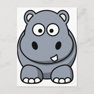 Cute Cartoon Hippo Postcard
