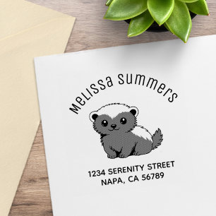 Cute Cartoon Honey Badger Arch Address Rubber Stamp