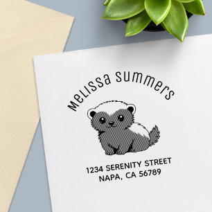 Cute Cartoon Honey Badger Arch Address Self-inking Stamp