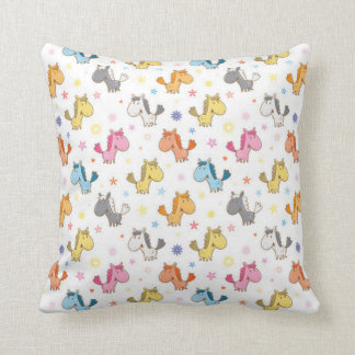 Cute Cartoon Horses Cushion