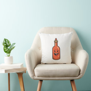 Cute Cartoon Hot Sauce Bottle Meme Cushion