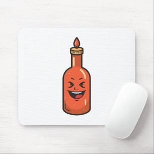 Cute Cartoon Hot Sauce Bottle Meme Mouse Pad