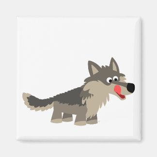 Cute Cartoon Hungry Wolf Magnet