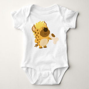 Cute Cartoon  Hyena Crushing a Bone Baby T-Shirt Baby Bodysuit