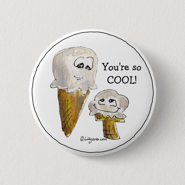 Cute Cartoon Ice Cream Cones 6 Cm Round Badge (Front)