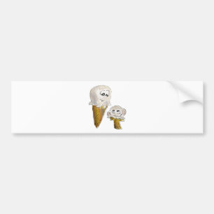 Cute Cartoon Ice Cream Cones Bumper Sticker