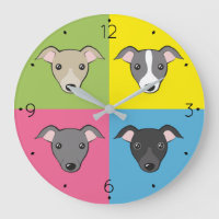Cute cartoon Italian greyhounds colorful pop art