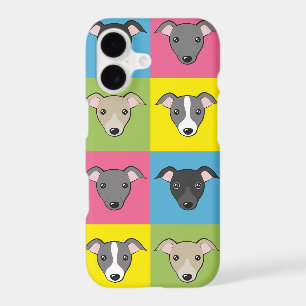 Cute cartoon Italian greyhounds pop art pattern