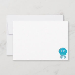 Cute Cartoon Jellyfish Custom Blank Card