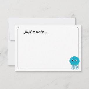 Cute Cartoon Jellyfish Custom Just a Note Card