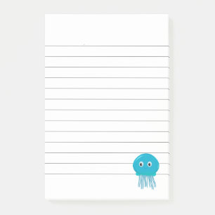 Cute Cartoon Jellyfish Lined  Post-it Notes