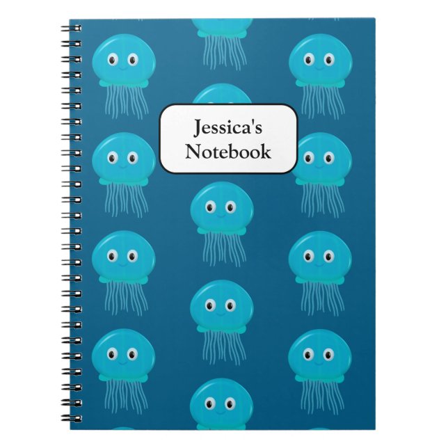Cute Cartoon Jellyfish Notebook (Front)