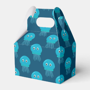Cute Cartoon Jellyfish Pattern In Blue Ocean Favour Box