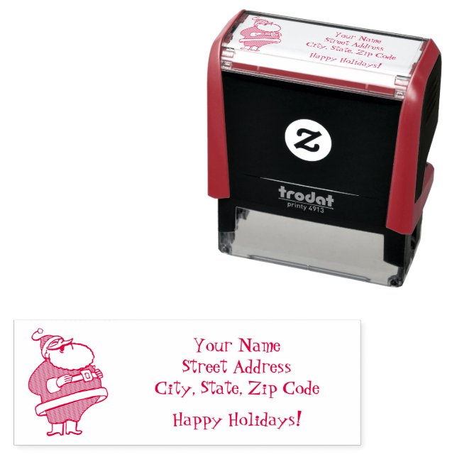Cute Cartoon Jolly Santa Claus Laughing Ho Ho Ho Self-inking Stamp (In Situ)