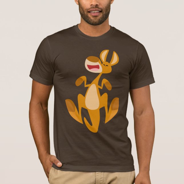 Cute Cartoon Jumping Kangaroo T-Shirt (Front)