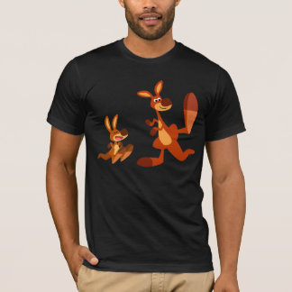 Cute Cartoon Kangaroo Dad and Son T-Shirt