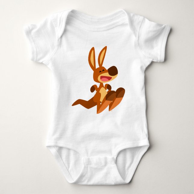 Cute Cartoon Kangaroo Joey Baby Apparel Baby Bodysuit (Front)