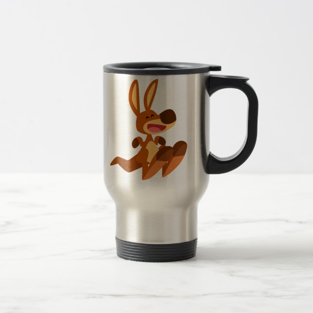 Cute Cartoon Kangaroo Joey Commuter Mug (Right)