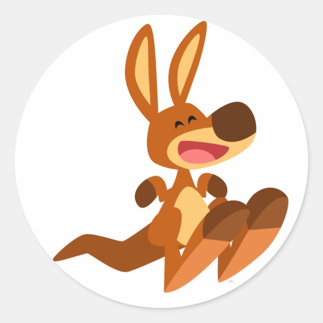 Cute Cartoon Kangaroo Joey Sticker (Front)