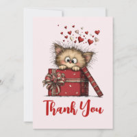 Cute Cartoon Kitten in a Box with Hearts