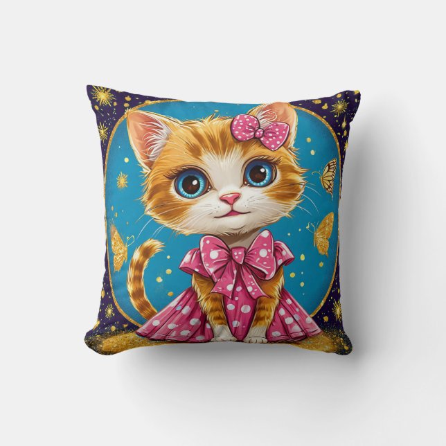 Cute cartoon kitty cushion (Front)