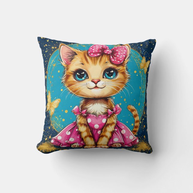 Cute cartoon kitty cushion (Front)