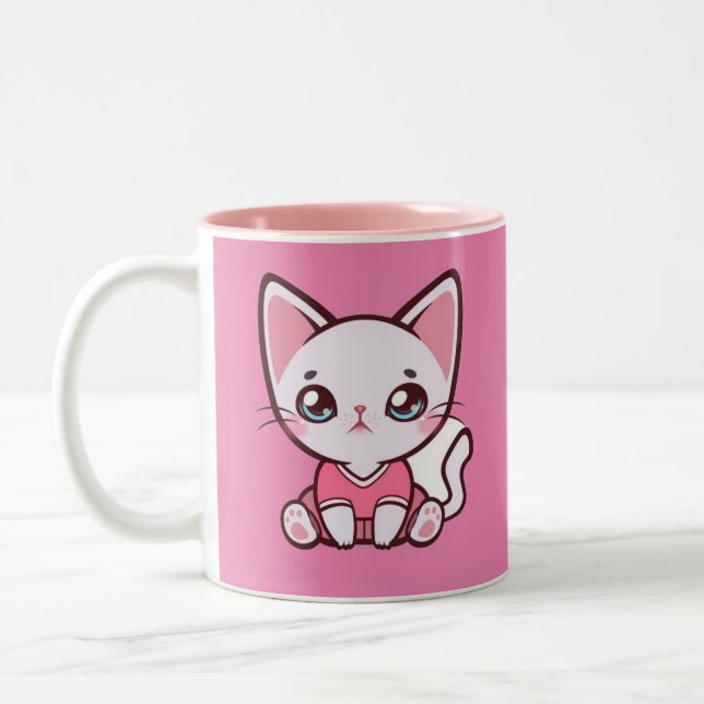 Cute Cartoon Kitty Mug (Left)